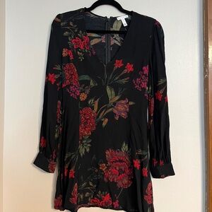 Leith Black Floral Dress - Size Small
